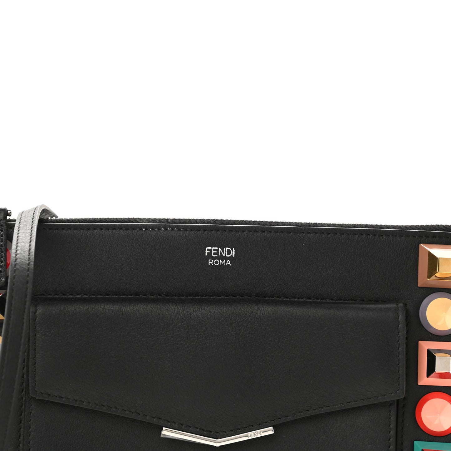Vitello Dolce Studded Mini 2Jours Pouch Black Multicolor