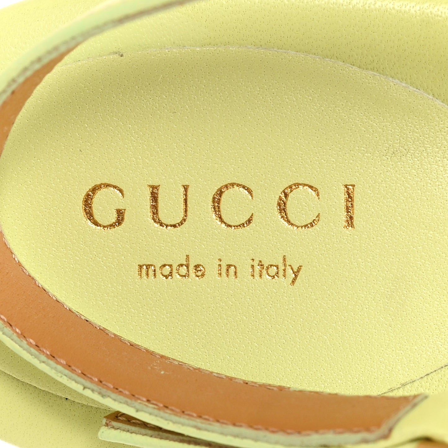 Calfskin Double G Thong Flat Sandals 36.5 Pistachio Green