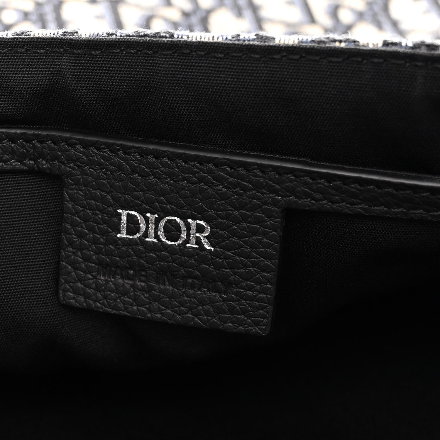 Christian Dior Grained Calfskin Oblique Saddle Messenger Black 6 of 10