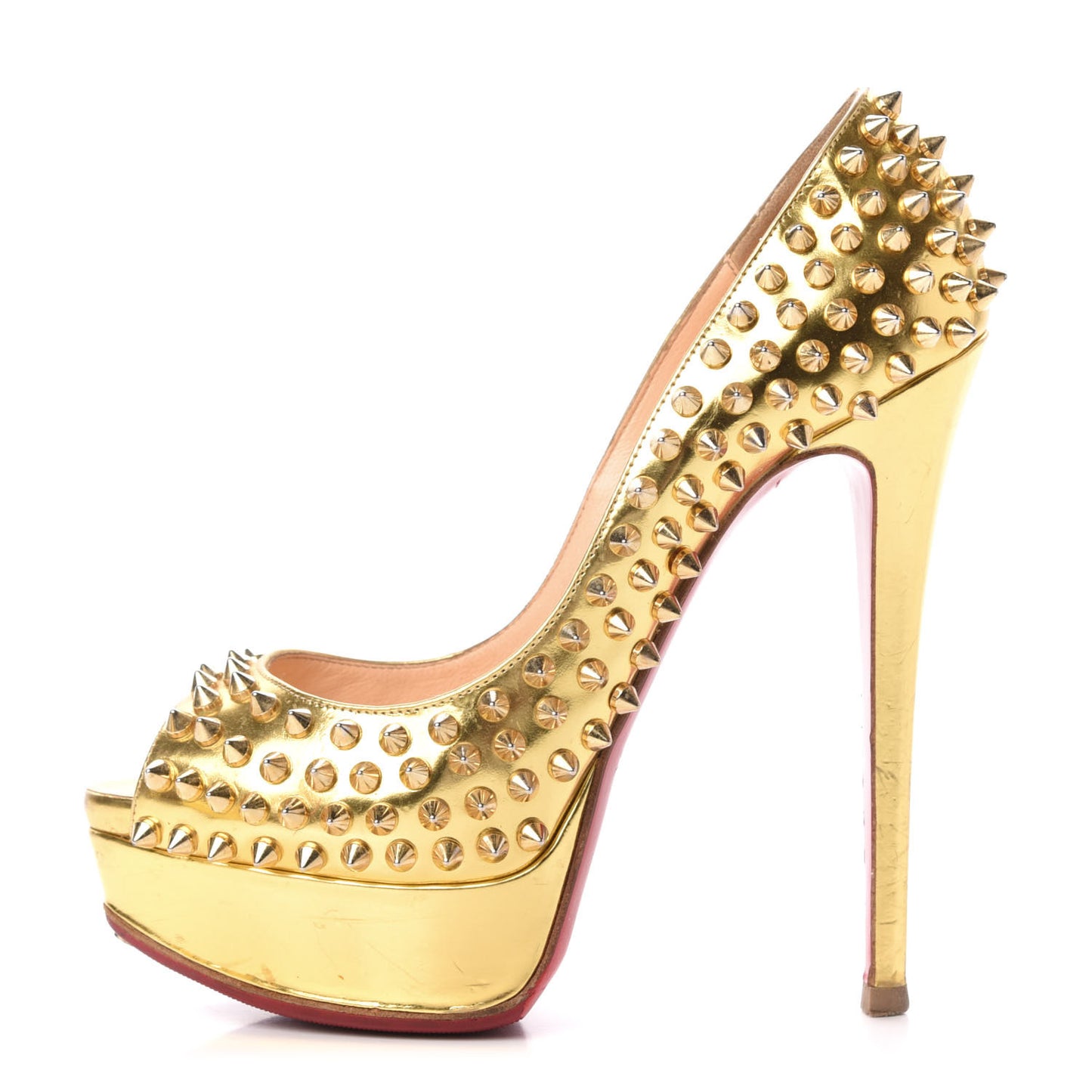 Specchio Lady Peep Spikes 150 Pumps 37 Gold