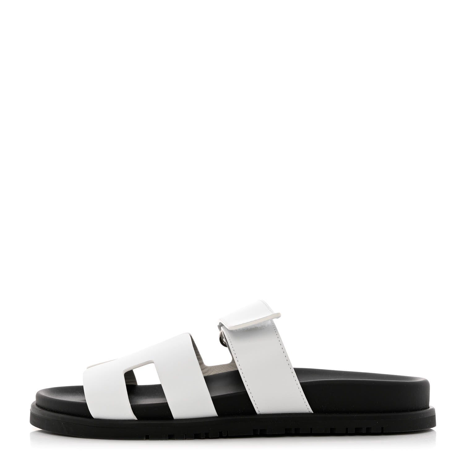 Hermes Calfskin Womens Chypre Sandals 37 White 1 of 10