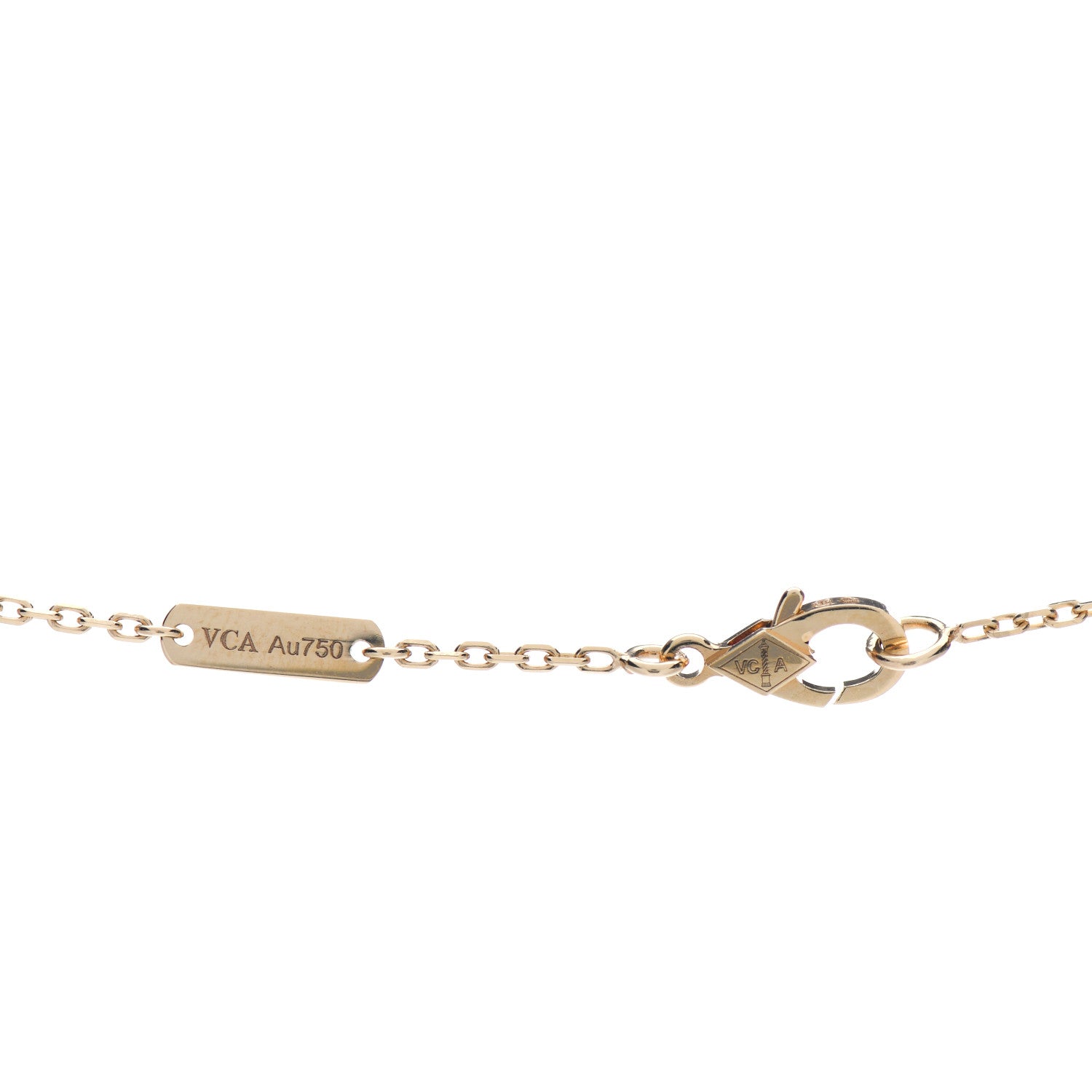 Van Cleef & Arpels 18K Yellow Gold Guilloche Vintage Alhambra Pendant Necklace 4 of 4