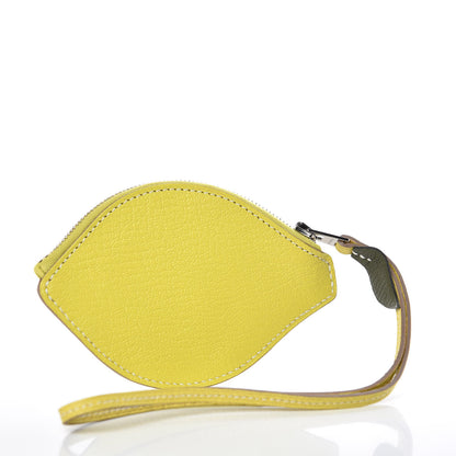 Hermes Chevre Mysore Tutti Frutti Citron Coin Purse Charm Lime 3 of 8