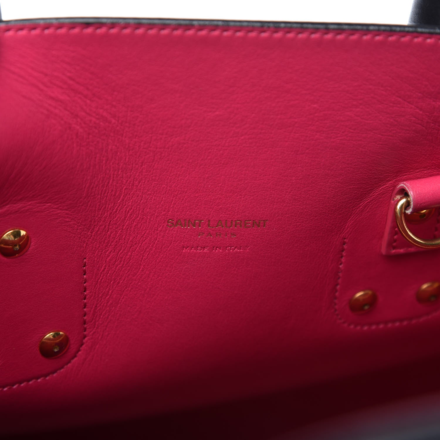 Saint Laurent Calfskin Small Sac De Jour Black Fuchsia 8 of 9