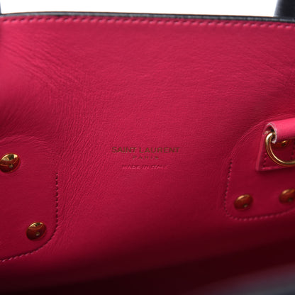 Saint Laurent Calfskin Small Sac De Jour Black Fuchsia 8 of 9