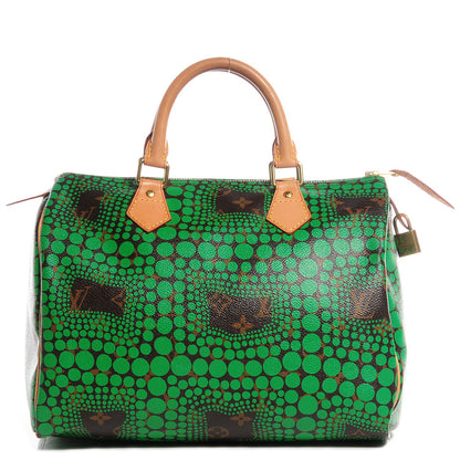 Louis Vuitton Monogram Kusama Town Speedy 30 Green 1 of 7