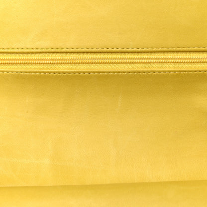 Chanel Lambskin Quilted Medium Double Flap Yellow 10 of 14