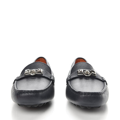 Hermes Epsom Womens Irving Loafer 37 Marine 2 of 10