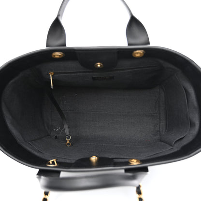 Chanel Calfskin Medium Deauville Tote Black 5 of 15