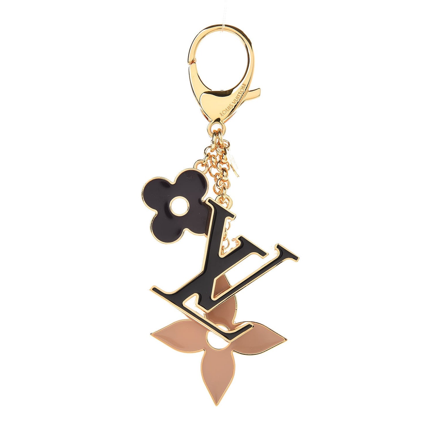 Fleur De Monogram Bag Charm Dore