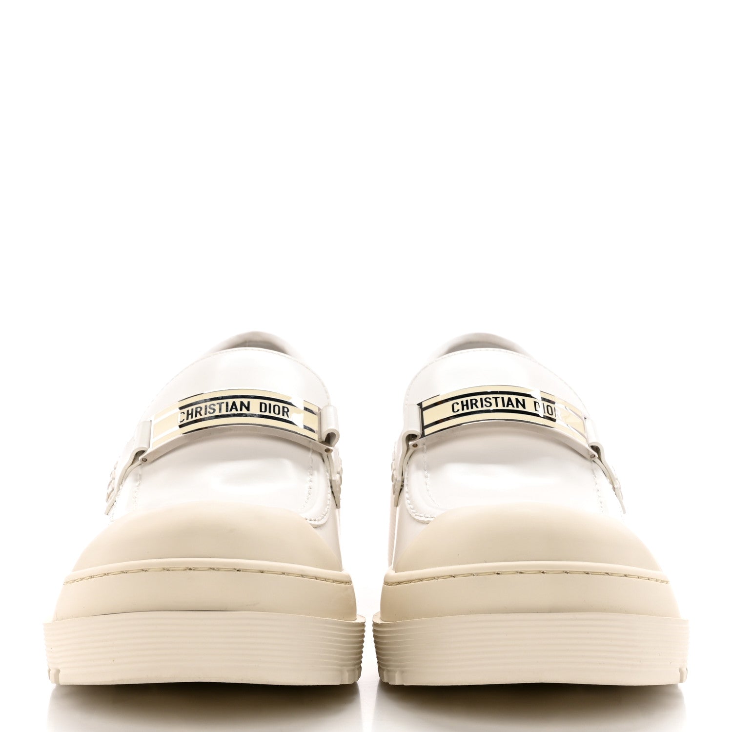 Christian Dior Brushed Calfskin Dior Code Lug Sole Platform 35mm Loafers 41 White 2 of 10