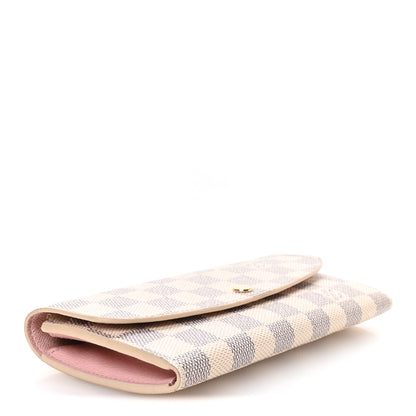 Louis Vuitton Damier Azur Emilie Wallet Rose Ballerine 4 of 6