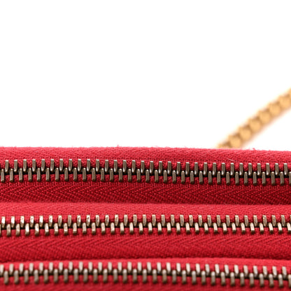 Gucci Calfskin Matelasse Mini GG Marmont Chain Crossbody Bag Hibiscus Red 11 of 11
