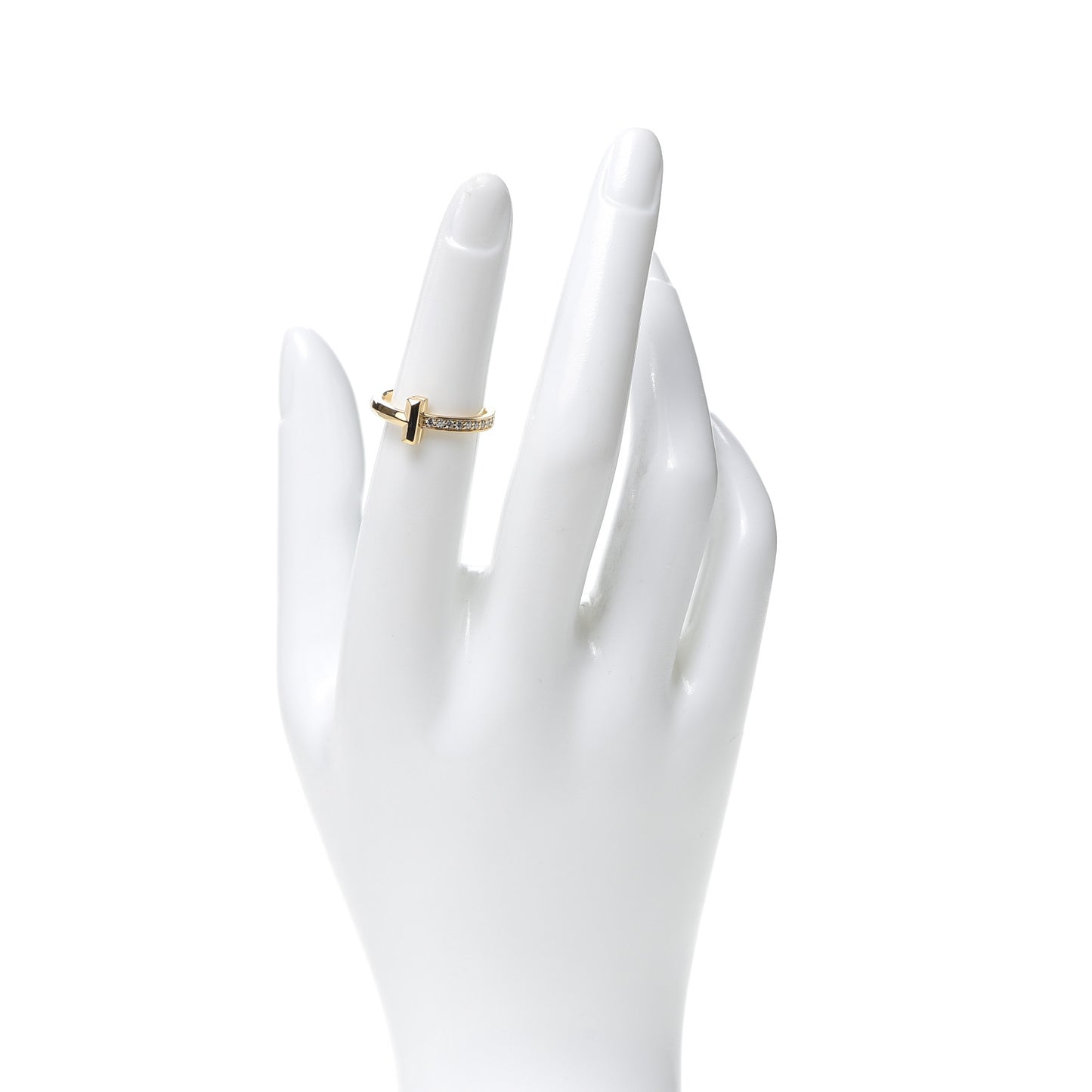 18K Yellow Gold Diamond T T1 Ring 51 5.75