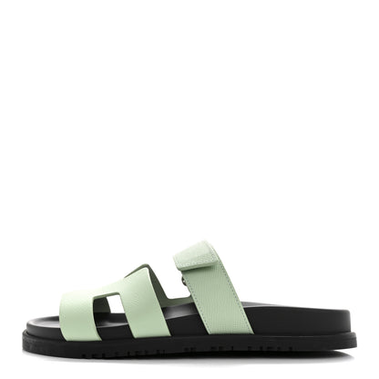 Hermes Epsom Womens Chypre Sandals 38 Vert Jade 1 of 10