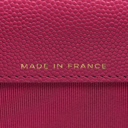 Chanel Caviar Quilted Flap Card Holder Wallet Dark Pink 6 of 9