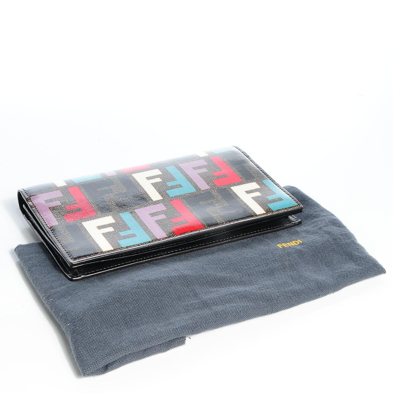 Fendi Zucca Spalmati Chain Clutch Pastello 4 of 9