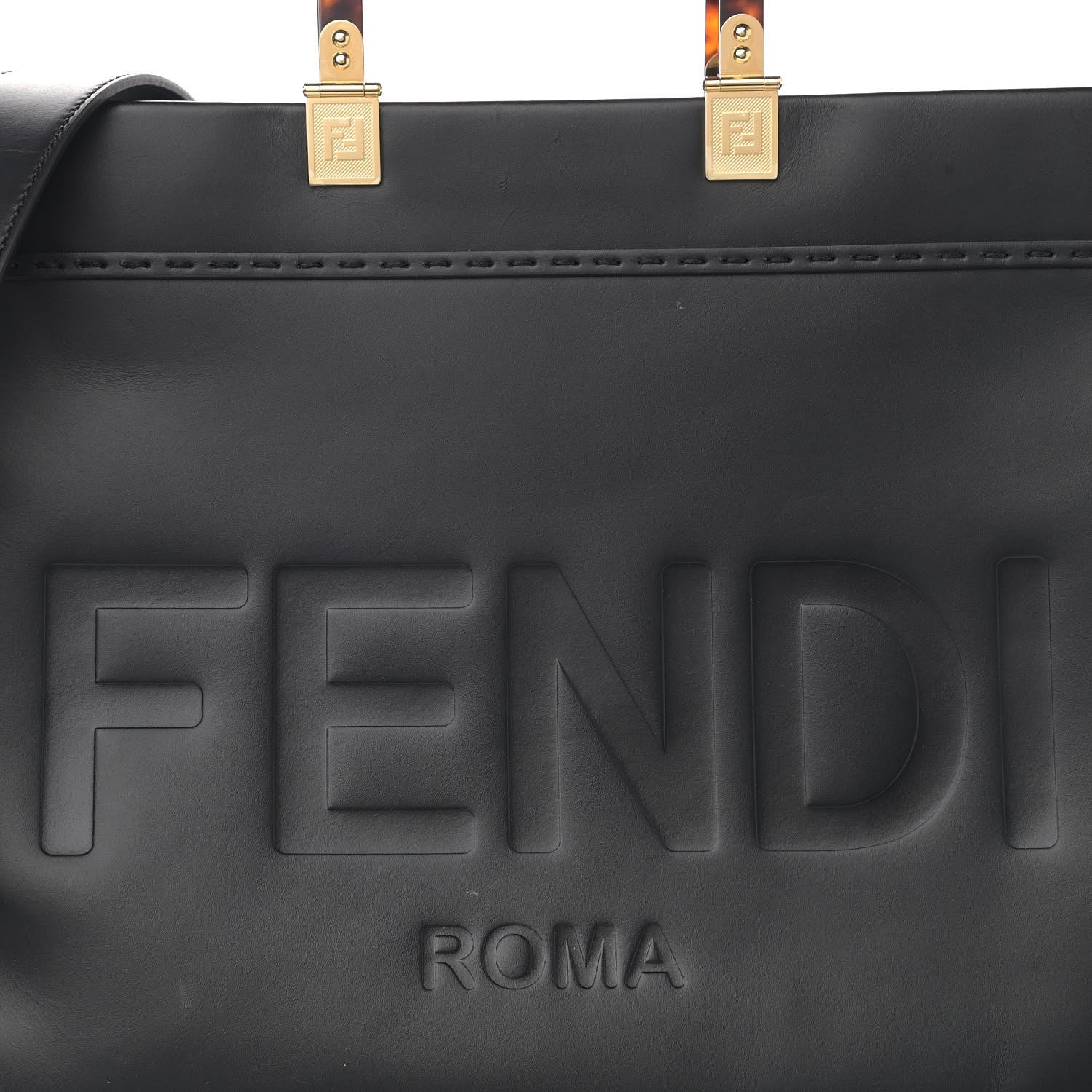 Fendi Vitello King Plexiglass Medium Fendi Sunshine Shopper Tote Black 8 of 12