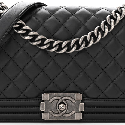Chanel Lambskin Quilted Medium Boy Flap Black 8 of 11