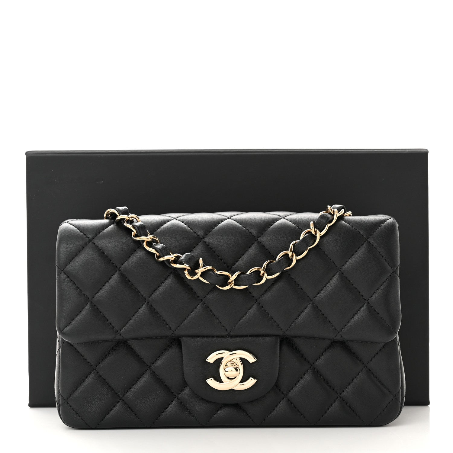 Chanel Lambskin Quilted Mini Rectangular Flap Black 11 of 11