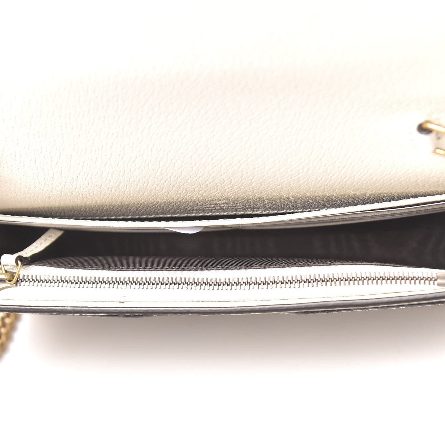 GG Supreme Monogram Web Queen Margaret Chain Wallet White