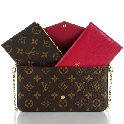 Louis Vuitton Monogram Pochette Felicie Chain Wallet Fuchsia 5 of 9