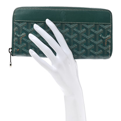 Goyard Goyardine Matignon Zip Around GM Wallet Green 2 of 8
