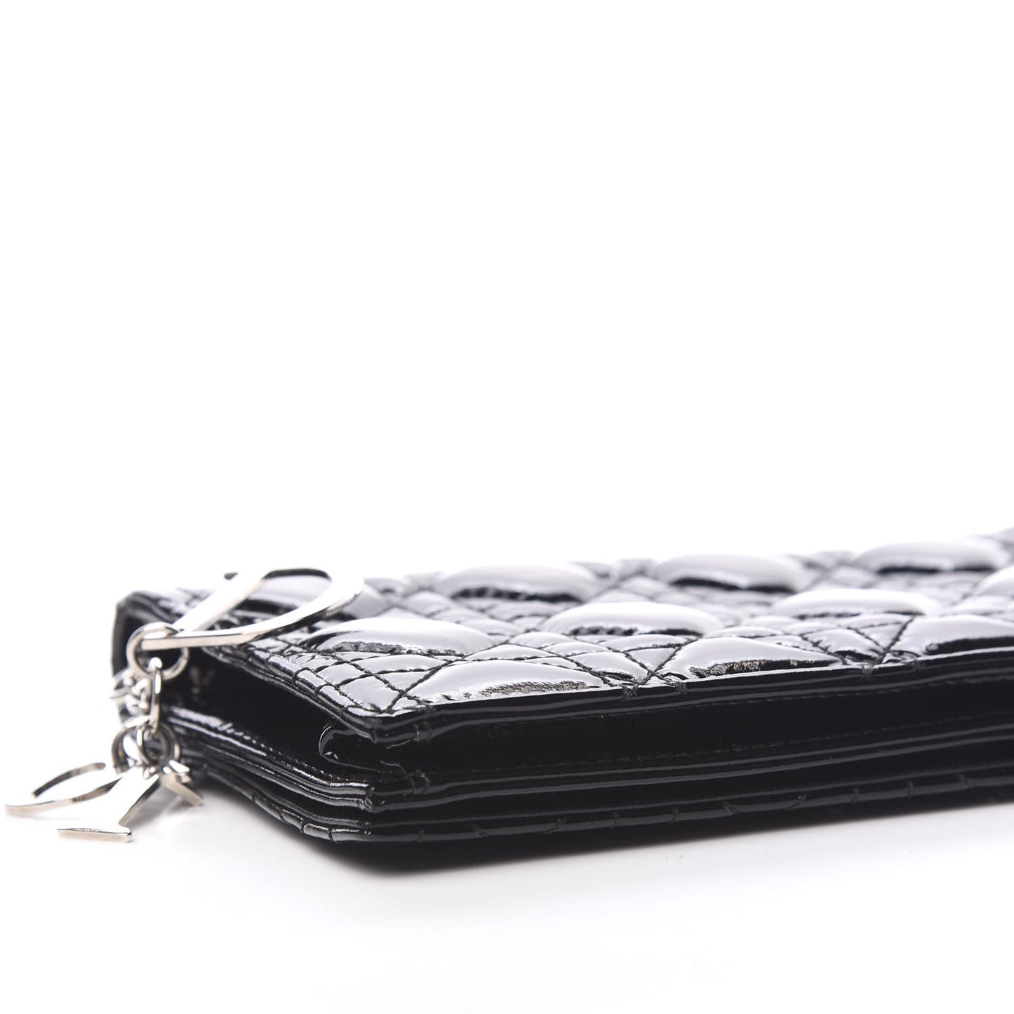 Patent Cannage Lady Dior Convertible Clutch Black