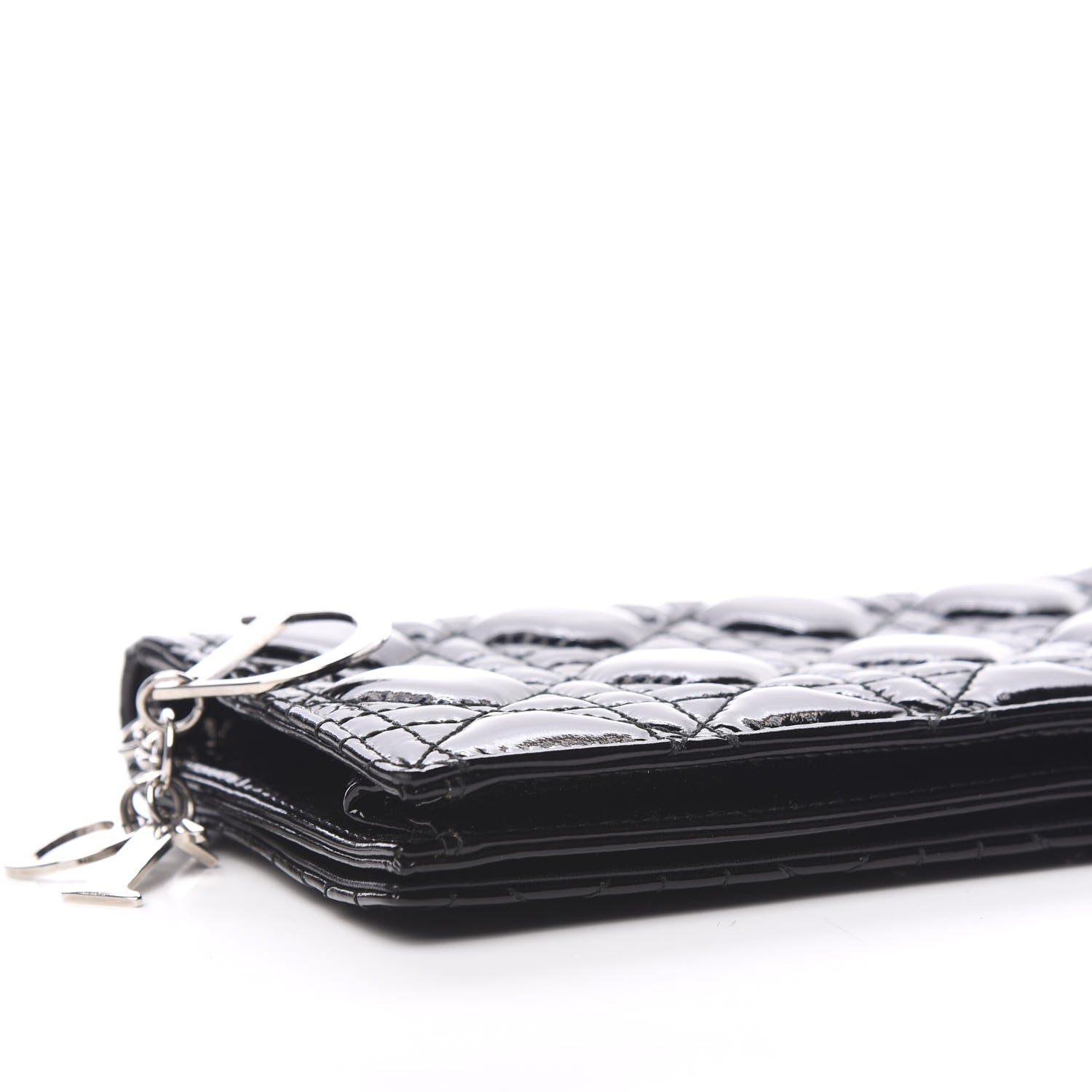 Christian Dior Patent Cannage Lady Dior Convertible Clutch Black 5 of 9