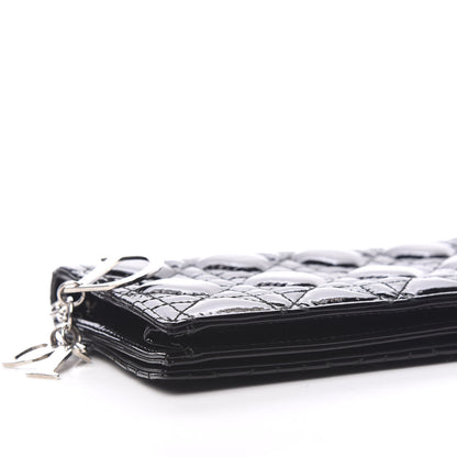 Christian Dior Patent Cannage Lady Dior Convertible Clutch Black 5 of 9