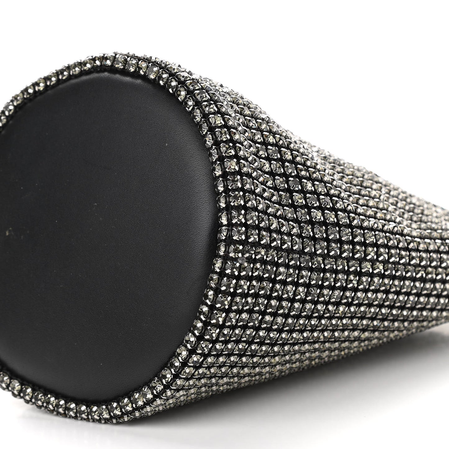 Mesh Crystal Zip Top Bag Black