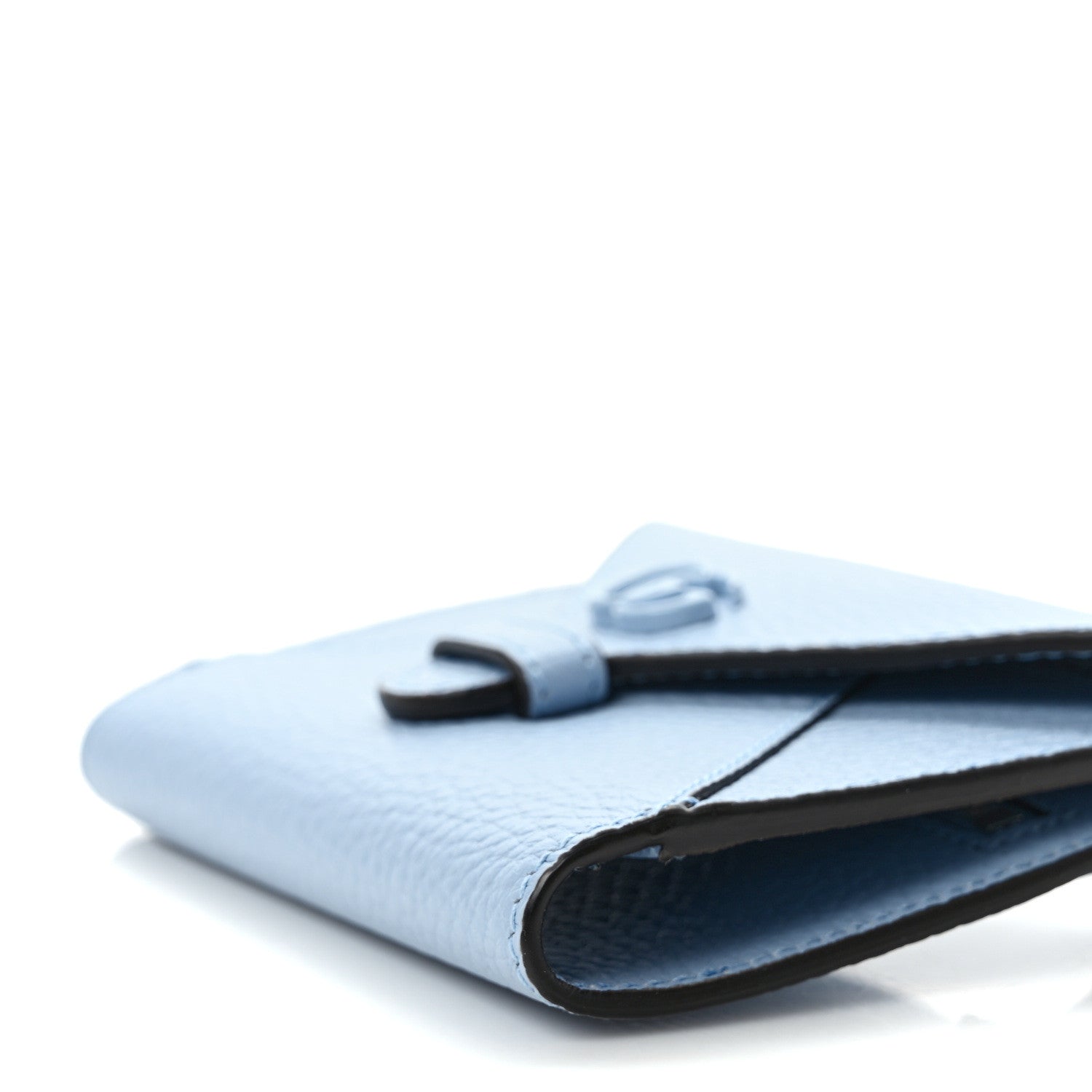 Gucci Dollar Calfskin Enamel Monochrome GG Marmont Envelope Strap Wallet Porcelain Light Blue 7 of 7