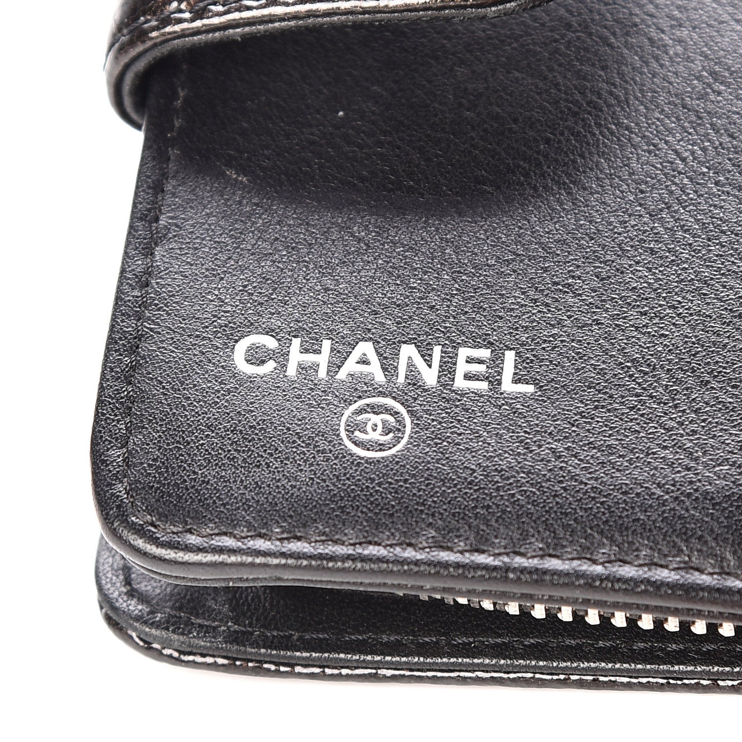 Patent Goatskin Compact French Wallet Brown