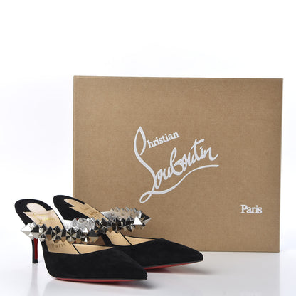 Christian Louboutin Veau Velours Specchio Planet Choc 80 Mule 35.5 Black 9 of 9