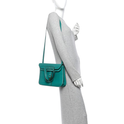 Hermes Taurillon Clemence Halzan 31 GM Vert Verone 2 of 10