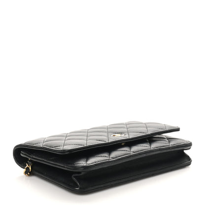 Chanel Lambskin Quilted Wallet On Chain WOC Black 4 of 11