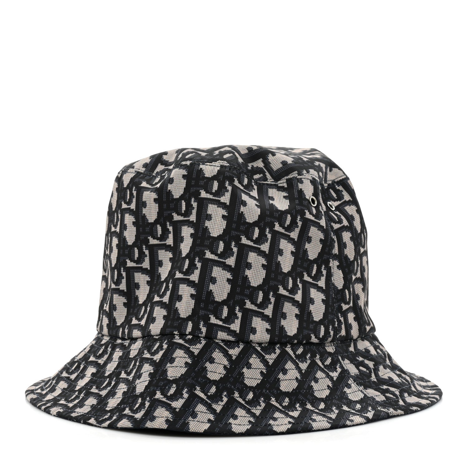 Christian Dior Metallic Oblique Reversible Teddy-D Bob Bucket Hat 58 Blue Silver 1 of 10