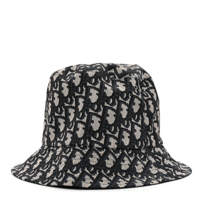 Christian Dior Metallic Oblique Reversible Teddy-D Bob Bucket Hat 58 Blue Silver 1 of 10