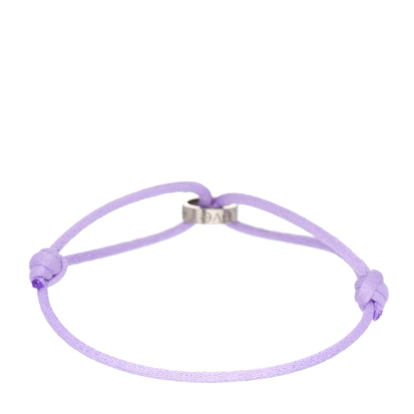 18K White Gold Charity LOVE Adjustable Cord Bracelet Lavender