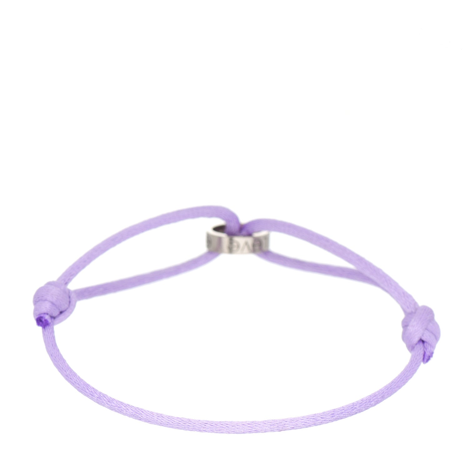 Cartier 18K White Gold Charity LOVE Adjustable Cord Bracelet Lavender 3 of 4