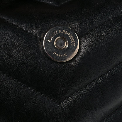 Saint Laurent Calfskin Y Quilted Monogram Small Loulou Backpack Black 14 of 16