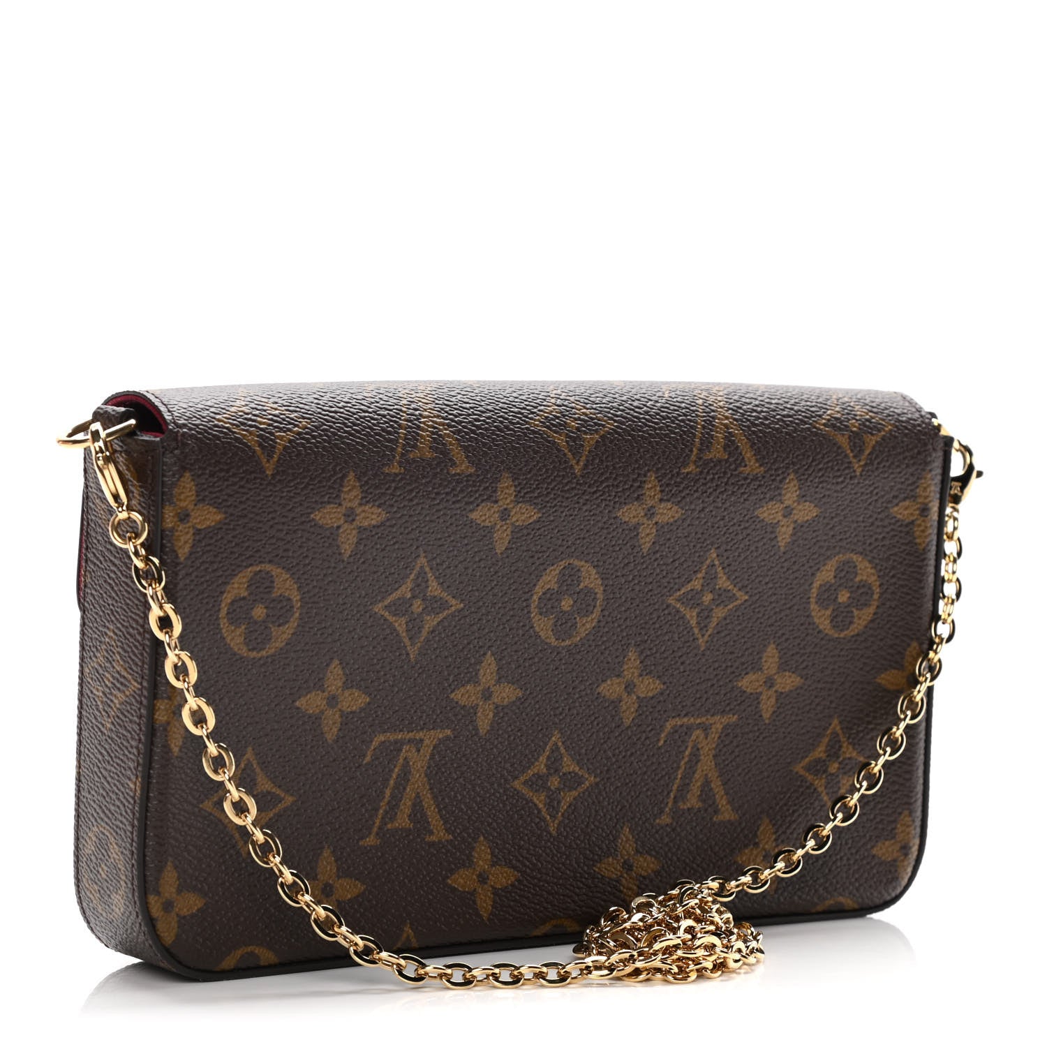Louis Vuitton Monogram Pochette Felicie Chain Wallet Fuchsia 4 of 13