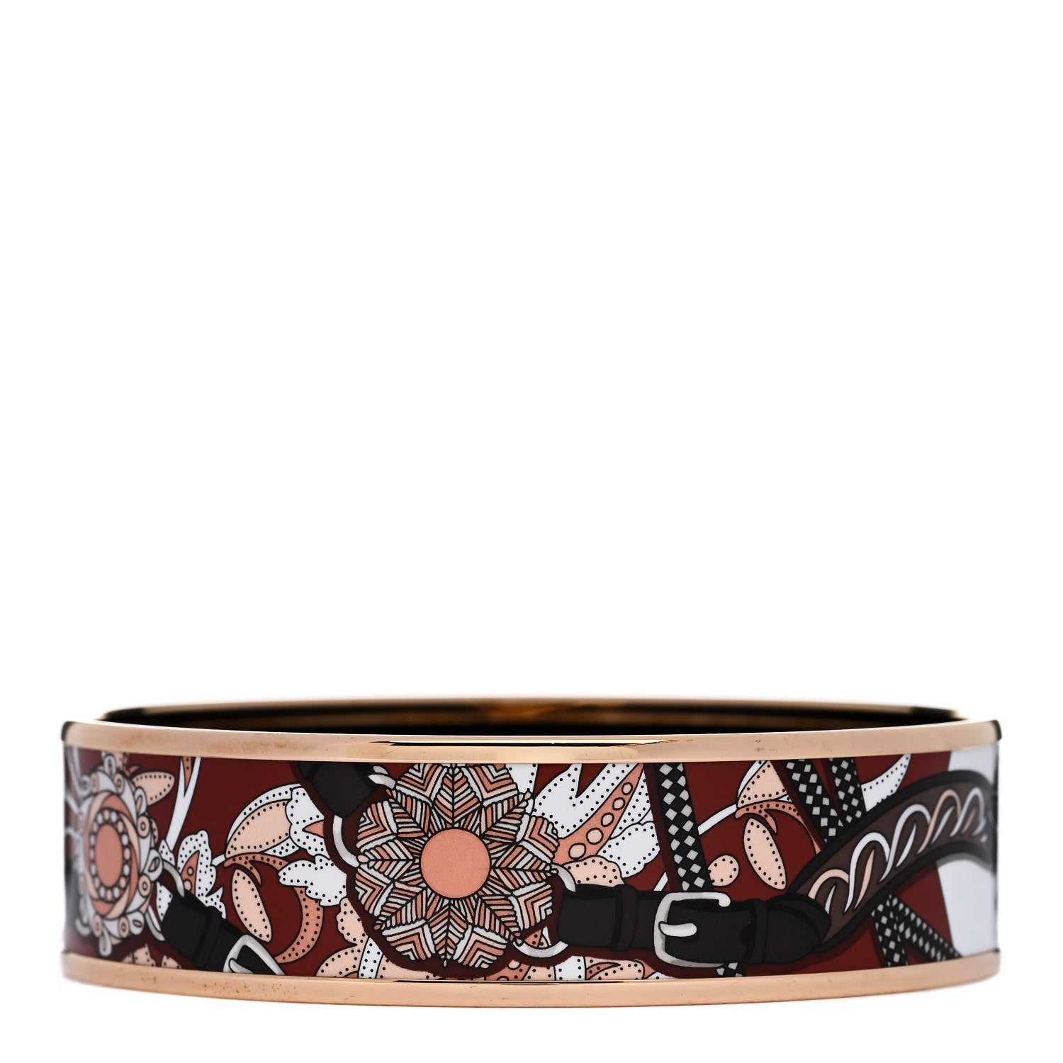 Hermes Enamel Printed Wide Festival des Amazones Bracelet 70 Collectionneur 1 of 5
