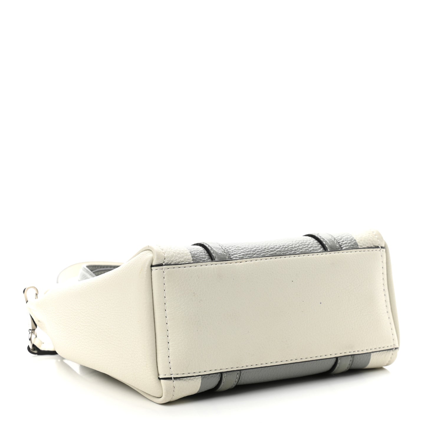 Grained Calfskin The Tag Tote Grey White