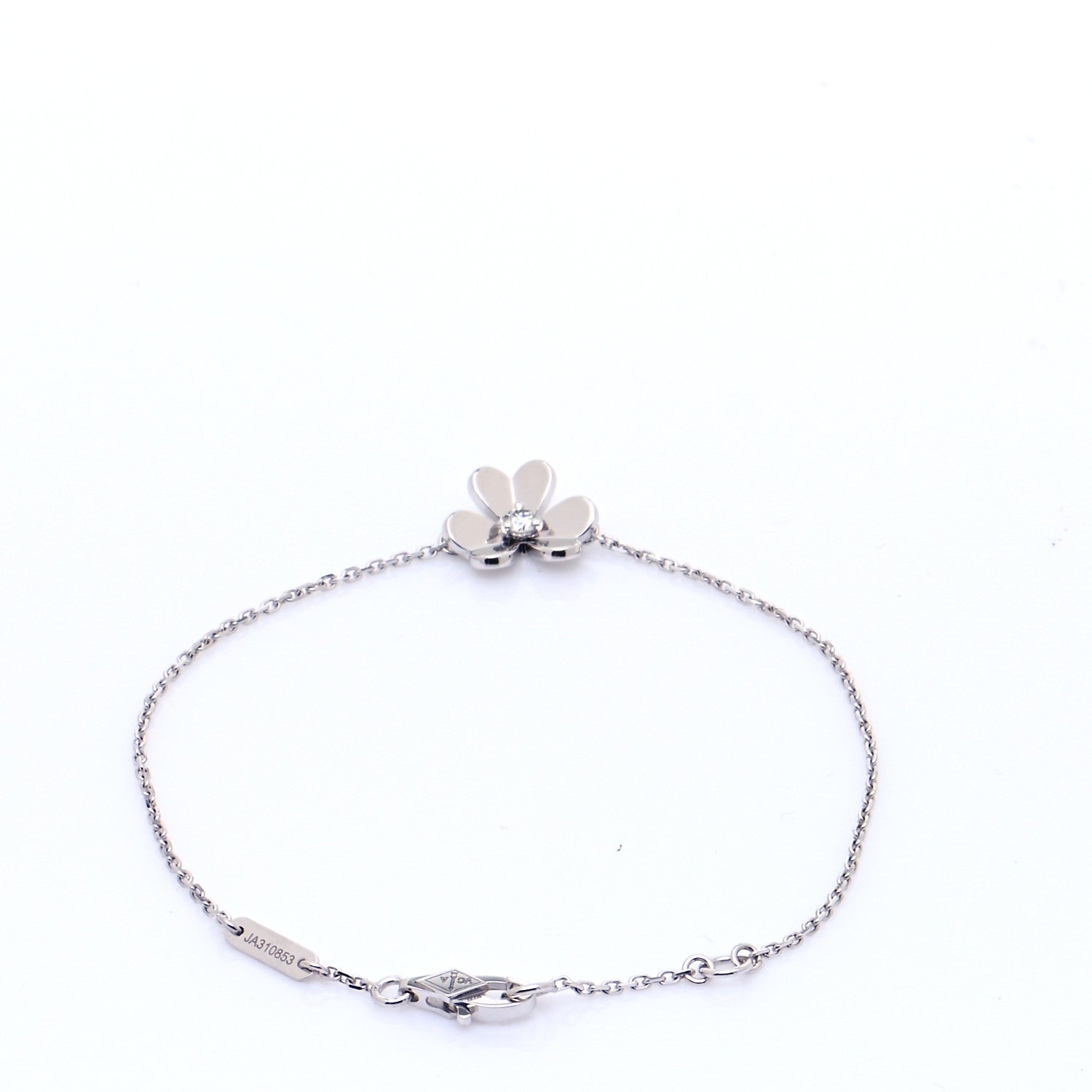 Van Cleef & Arpels 18K White Gold Diamond Mini Frivole Bracelet 3 of 7