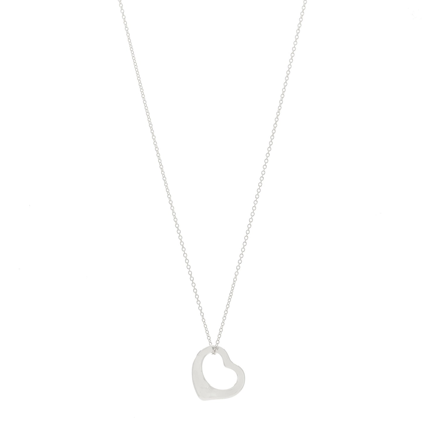 Sterling Silver 11mm Elsa Peretti Open Heart Pendant Necklace