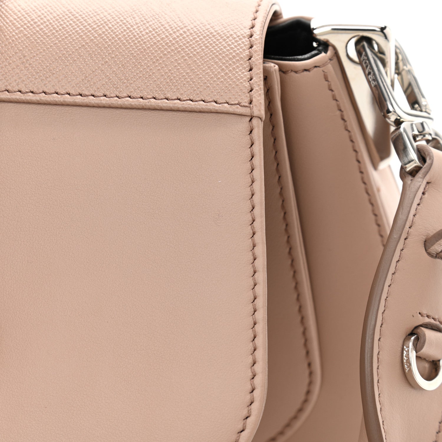 Prada City Calfskin Saffiano Mini Sidonie Shoulder Bag Cipria 12 of 12