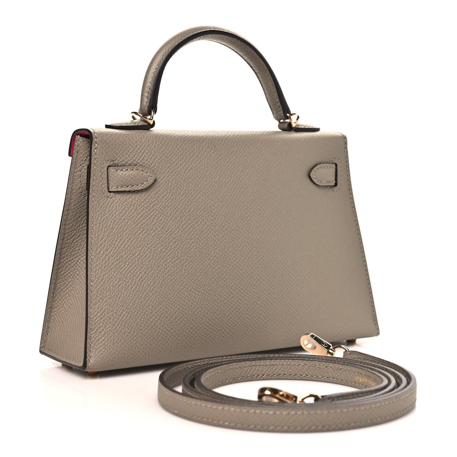 Hermes Epsom Horseshoe Mini Kelly Sellier 20 Gris Asphalt Rose Mexico 3 of 11