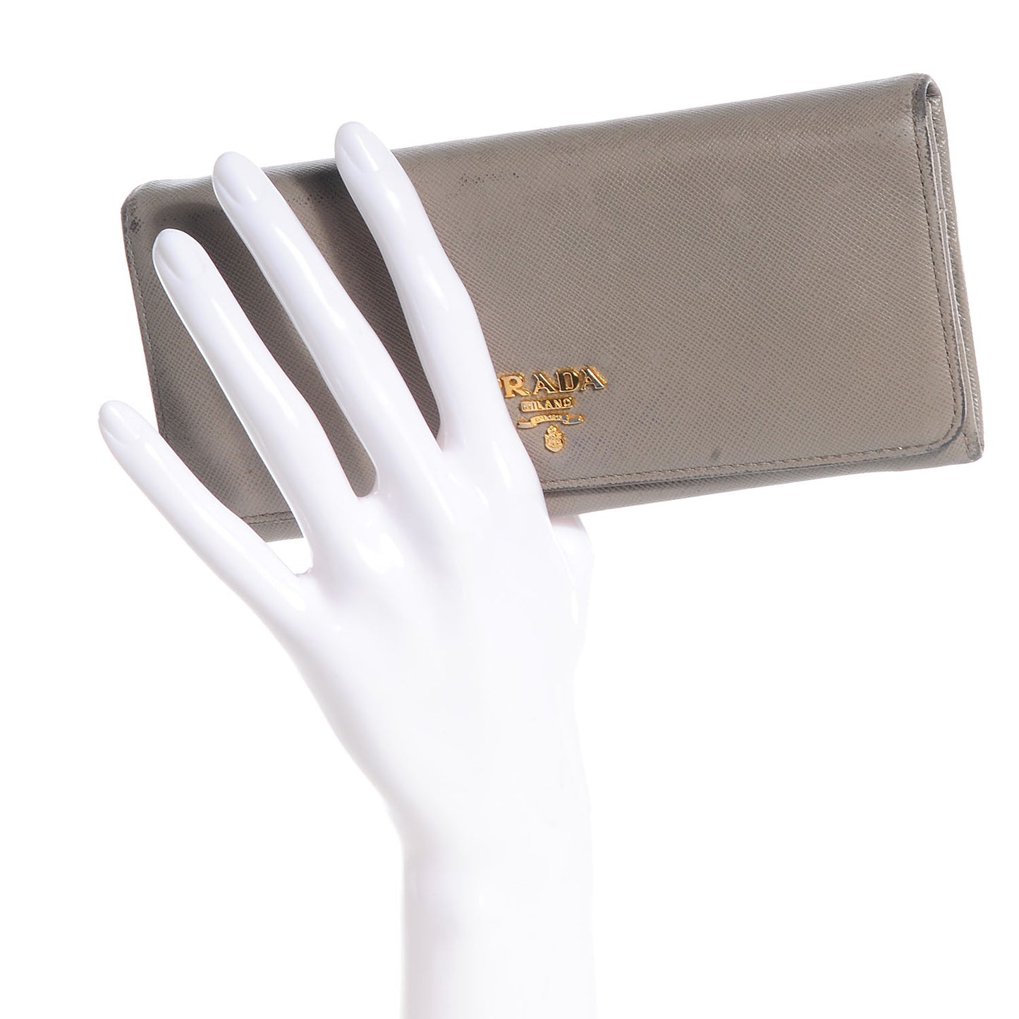 Saffiano Metal Continental Flap Wallet Pomice