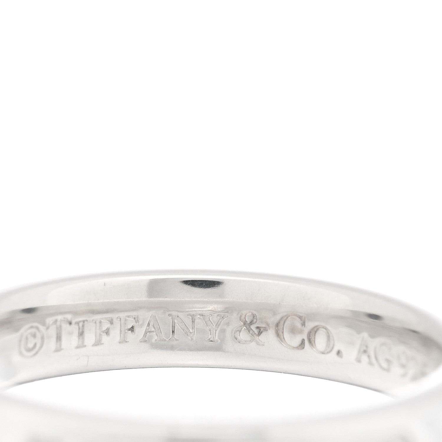 Tiffany Sterling Silver Narrow 1837 Band Ring 57 8 4 of 5